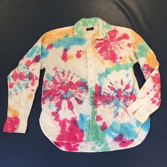 POLO sz 4 Tie-dye “big shirt” in thick cotton NWOT - Picture 1 of 11